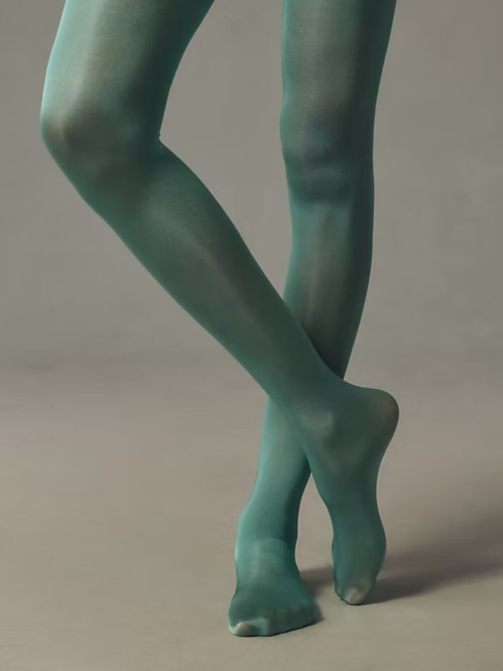Anthropologie Lechery® Lustrous Silken Shiny 40 Denier Tights new green S/M
